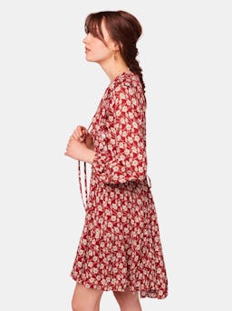Oak St Long Sleeve Floral Mini Dress: additional image