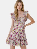 Floral Print Ruffled Dress: image 1