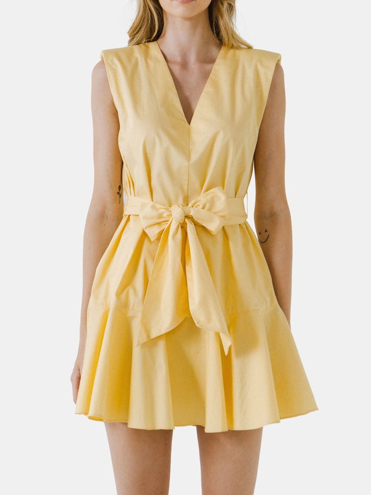 V-neckline Sleeveless Mini Dress: additional image