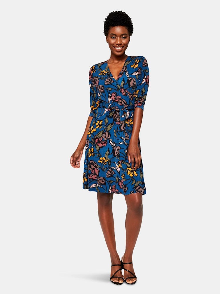 Perfect Wrap Dress in Tulips Poseidon (Petite): image 1