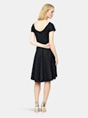 Cap Sleeve Circle A-Line Dress in Black Luxe Jacquard: additional image