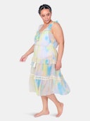 Tiered Lolly Cover Up Dress with Lace Up Front: additional image
