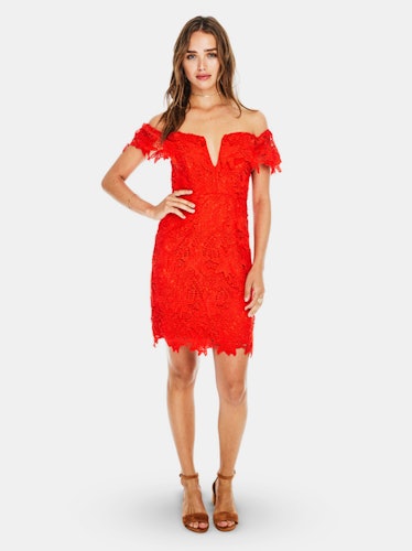 Daniela Off-the-Shoulder Lace Mini Dress: image 1