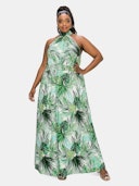 Tropical Halter Neck Maxi Dress: additional image