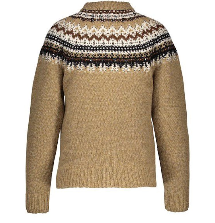 Shetland Wool Round-Neck Jumper with A Fair Isle Pattern: image 1