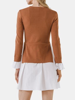 Poplin Combo Knit Dress: additional image