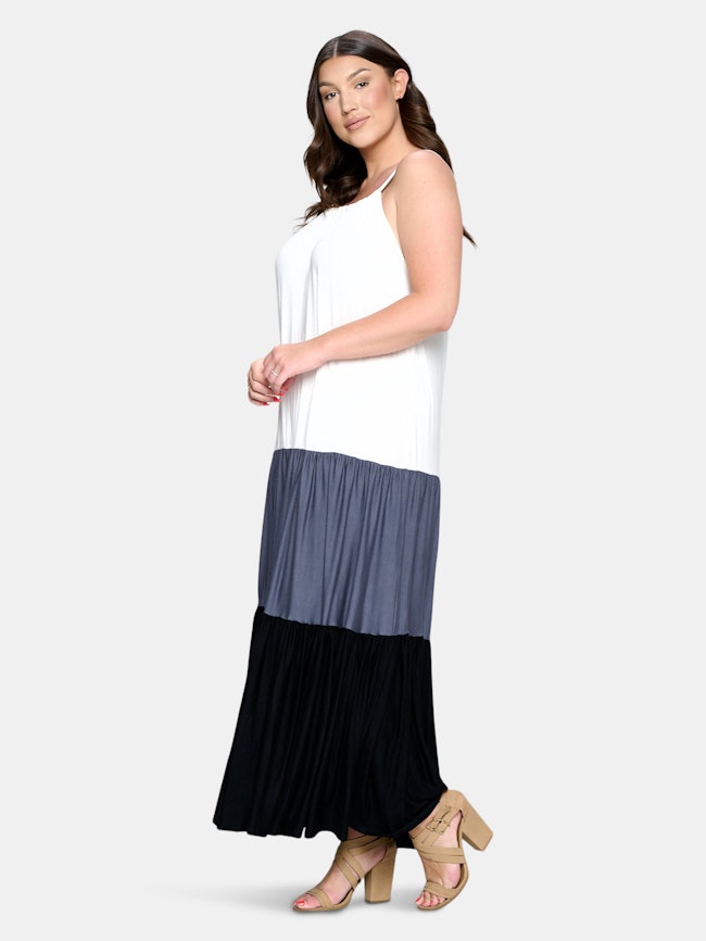 Colorblock Cami Neck Maxi Dress: additional image