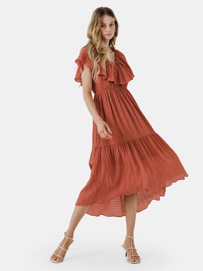 Midi Dress with Ruffle Detail: image 1