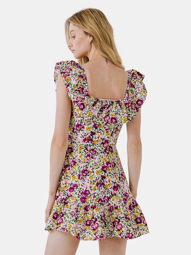 Floral Print Ruffled Dress: additional image