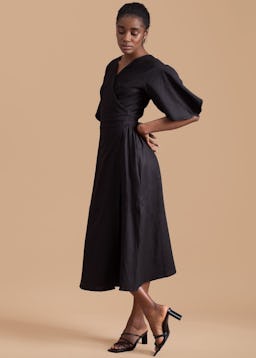 Clay Pot Sleeve Wrap Dress: additional image