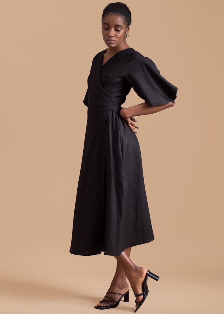 Clay Pot Sleeve Wrap Dress: additional image