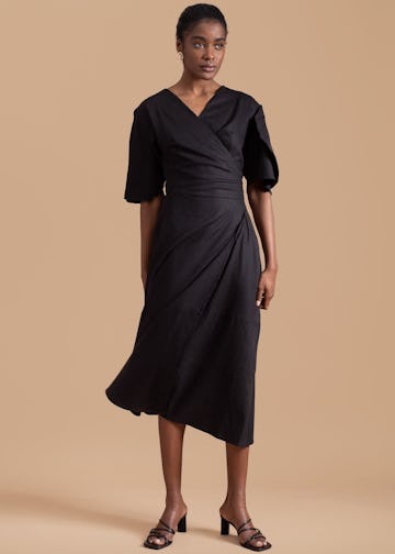Clay Pot Sleeve Wrap Dress: image 1