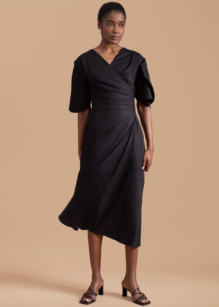 Clay Pot Sleeve Wrap Dress: image 1