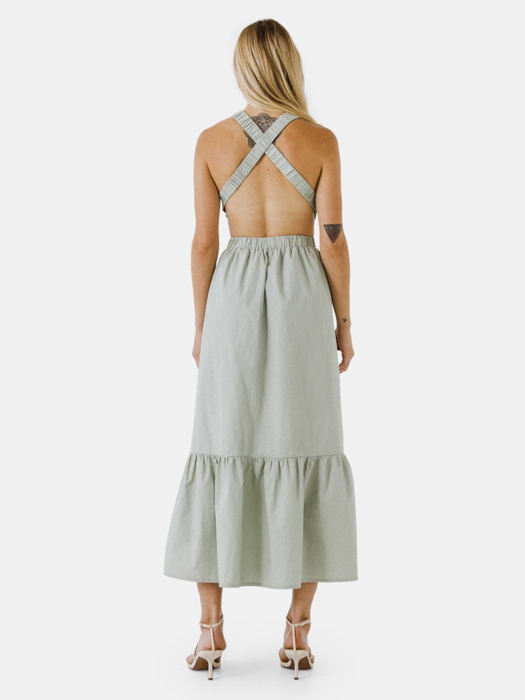 Elastic Detail Sleeveless Dress: additional image