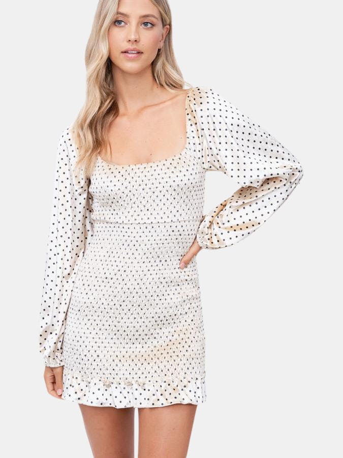 Quinn Polka Dot Velvet Dress: image 1