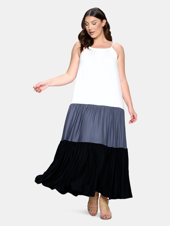 Colorblock Cami Neck Maxi Dress: image 1