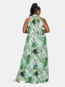 Tropical Halter Neck Maxi Dress: additional image