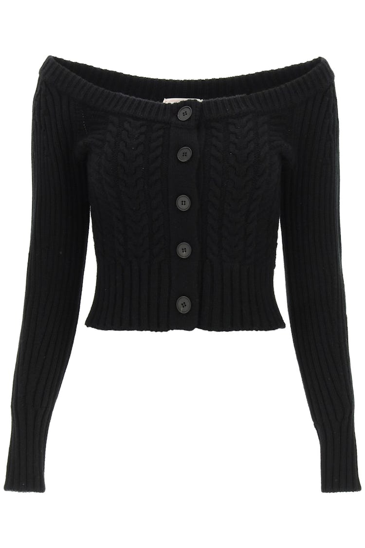 Alexander Mcqueen Short Boat Neck Cardigan: image 1