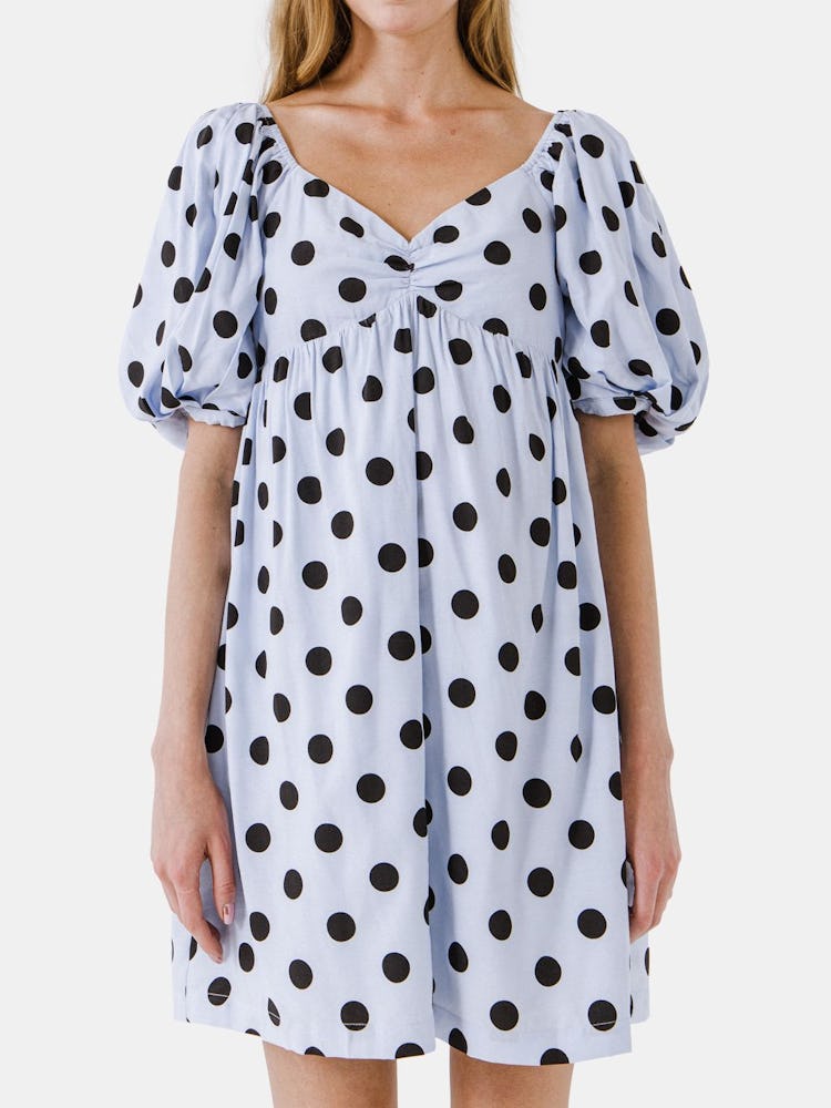 Dotted Babydoll Mini Dress: additional image