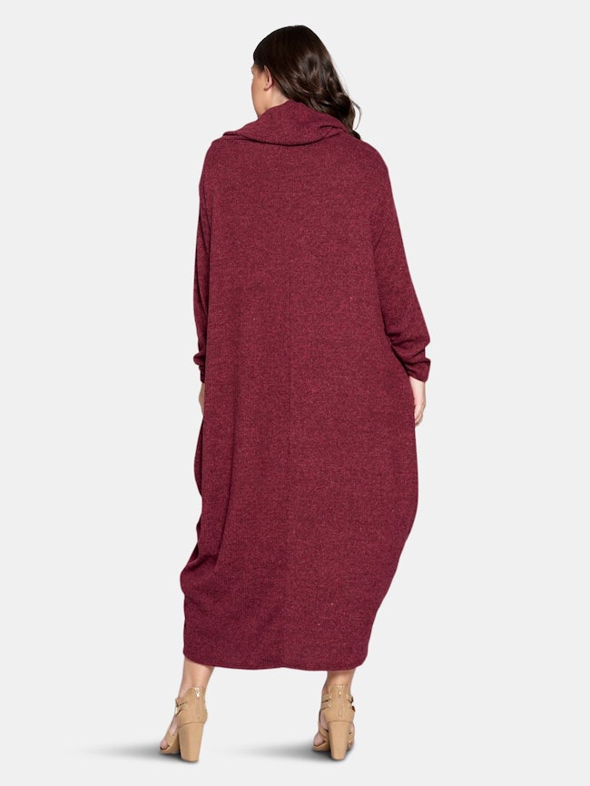 Neck Cowl Sweater Rib Dress: additional image