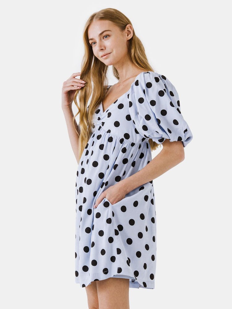 Dotted Babydoll Mini Dress: additional image