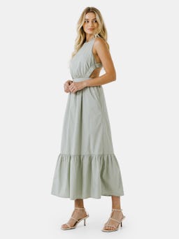 Elastic Detail Sleeveless Dress: additional image