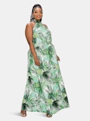 Tropical Halter Neck Maxi Dress: image 1