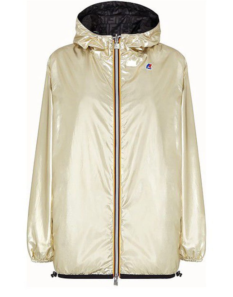 Gold nylon FENDI x K-Way® jacket: image 1