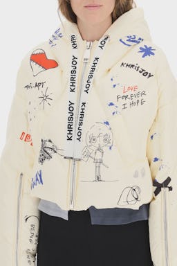 Khrisjoy New Graffiti Cropped Down Jacket: additional image