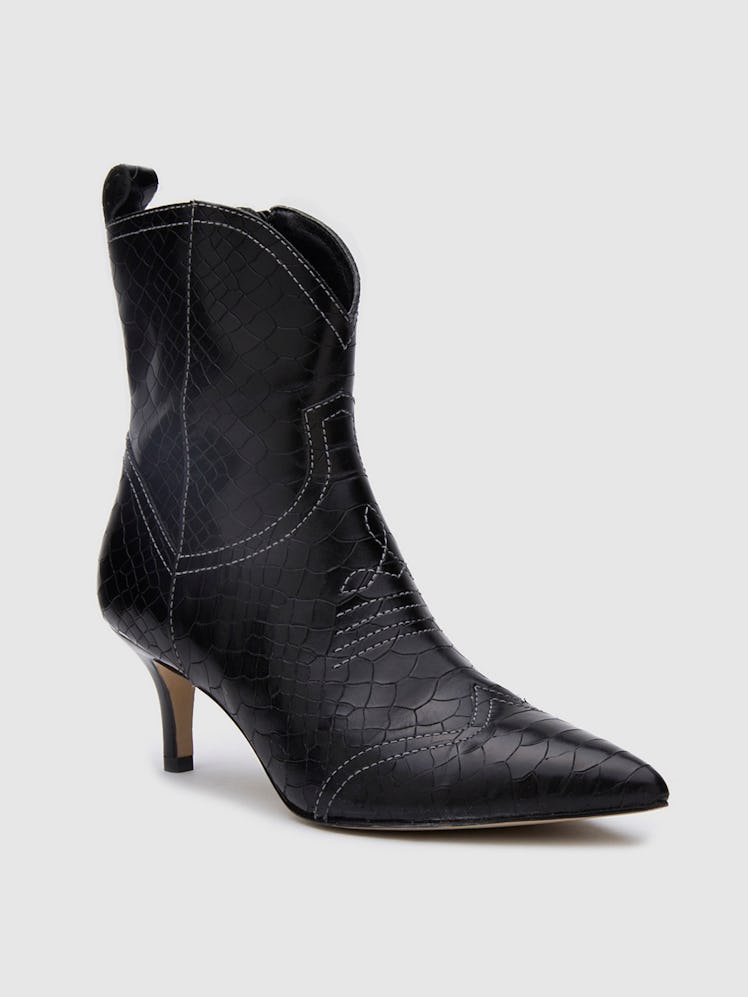 Aubrey Black Leather Boot: image 1