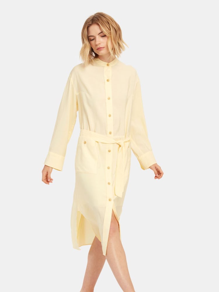 Belted Button Down Dress: image 1