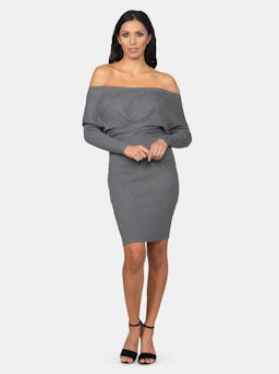 Off-The-Shoulder Sweater Dress: image 1