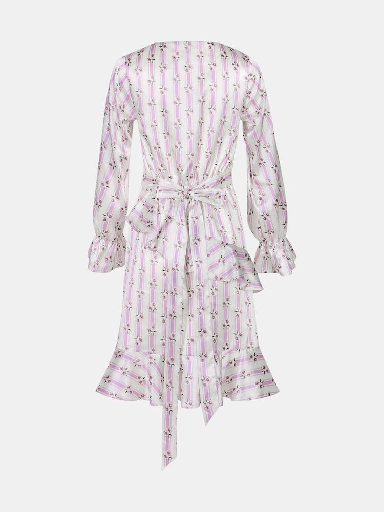 Greta Wrap Dress - Floral Stripe: image 1