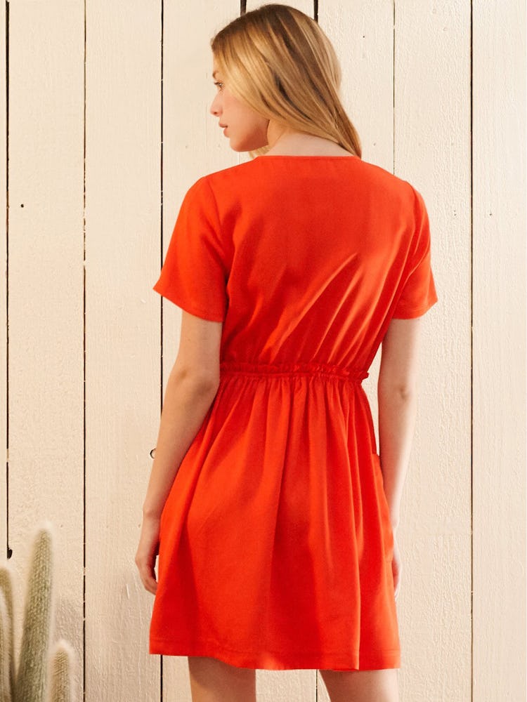 Short Sleeve Utility Dress in Poppy: additional image