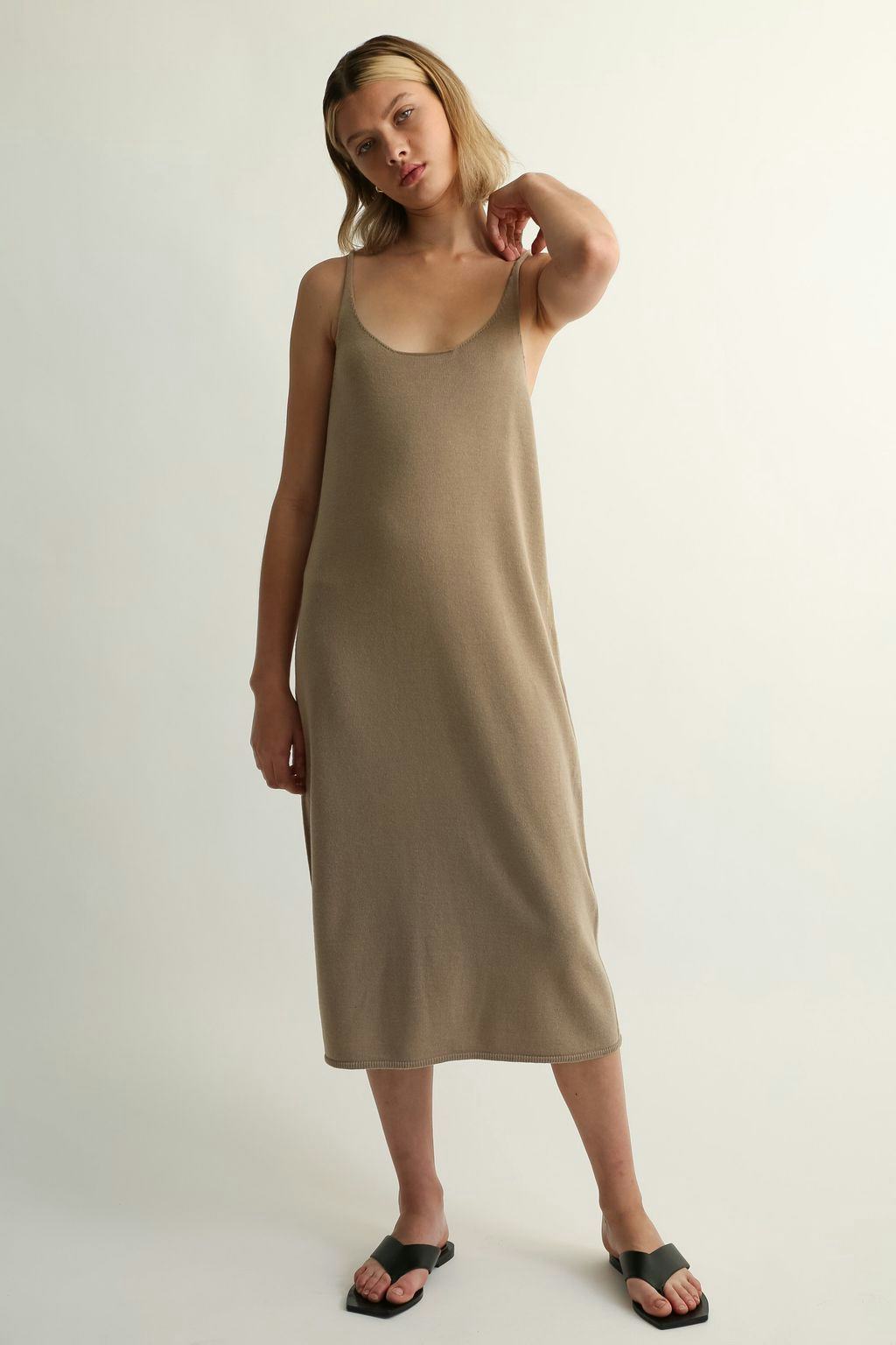 U Neck Knit Dress: image 1