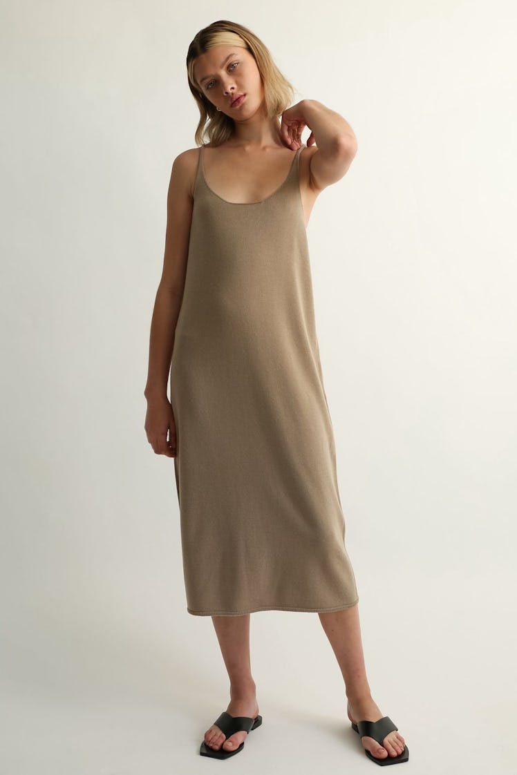 U Neck Knit Dress: image 1