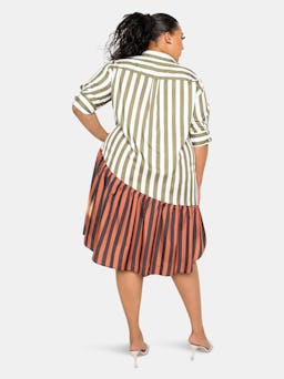 Patchwork Stripe Shirt Dress: additional image