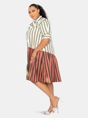 Patchwork Stripe Shirt Dress: additional image