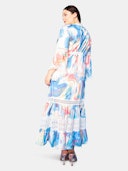 Long Print Dress with Lace Insert: additional image