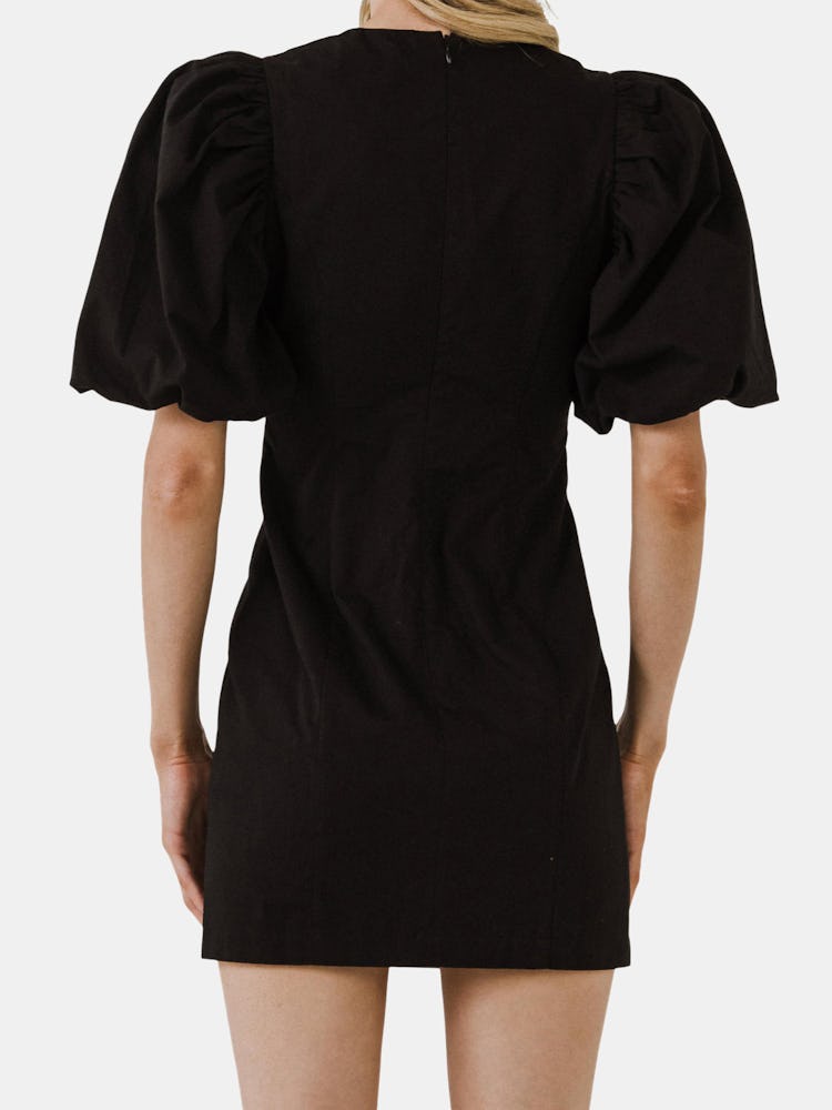 Puff Sleeve Mini Dress: additional image