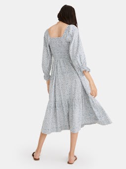 Long Sleeve Smocked Midi Dress: additional image