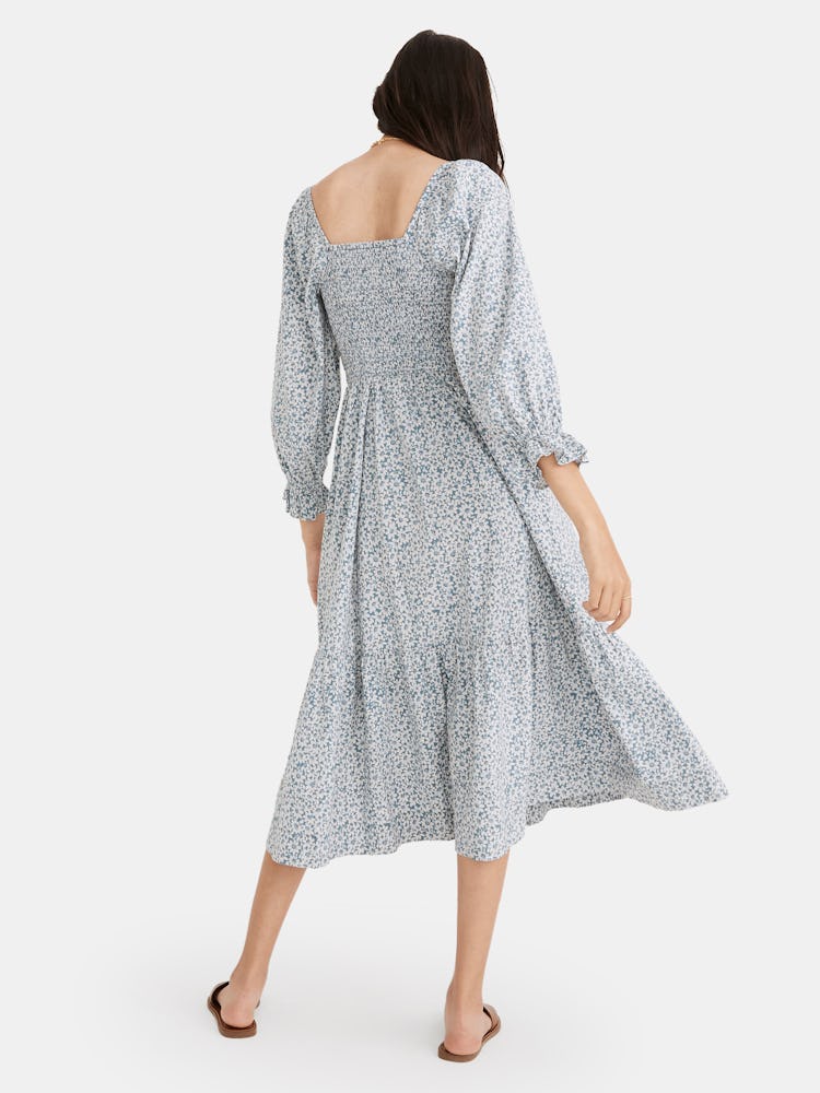 Long Sleeve Smocked Midi Dress: additional image
