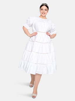 Tiered Poplin Dress: additional image