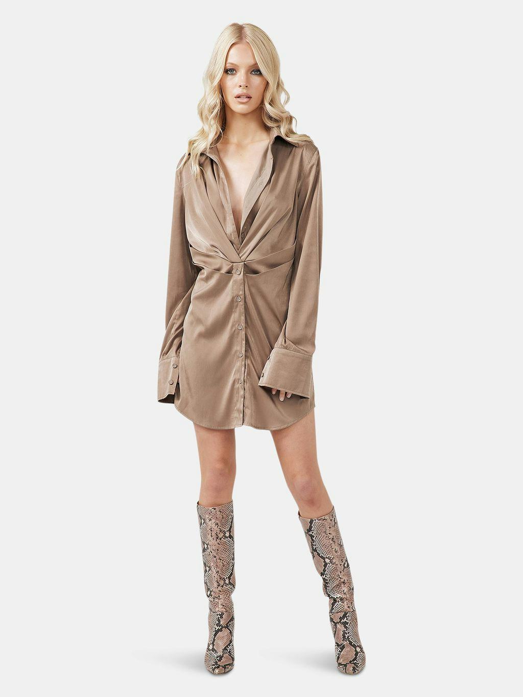 Else Shirt Dress Taupe: image 1