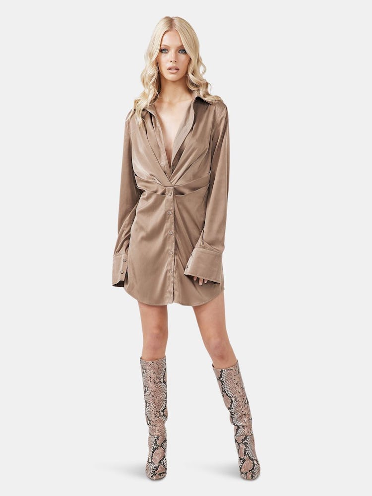 Else Shirt Dress Taupe: image 1