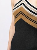 Crimp Knit Halter Striped Dress: additional image