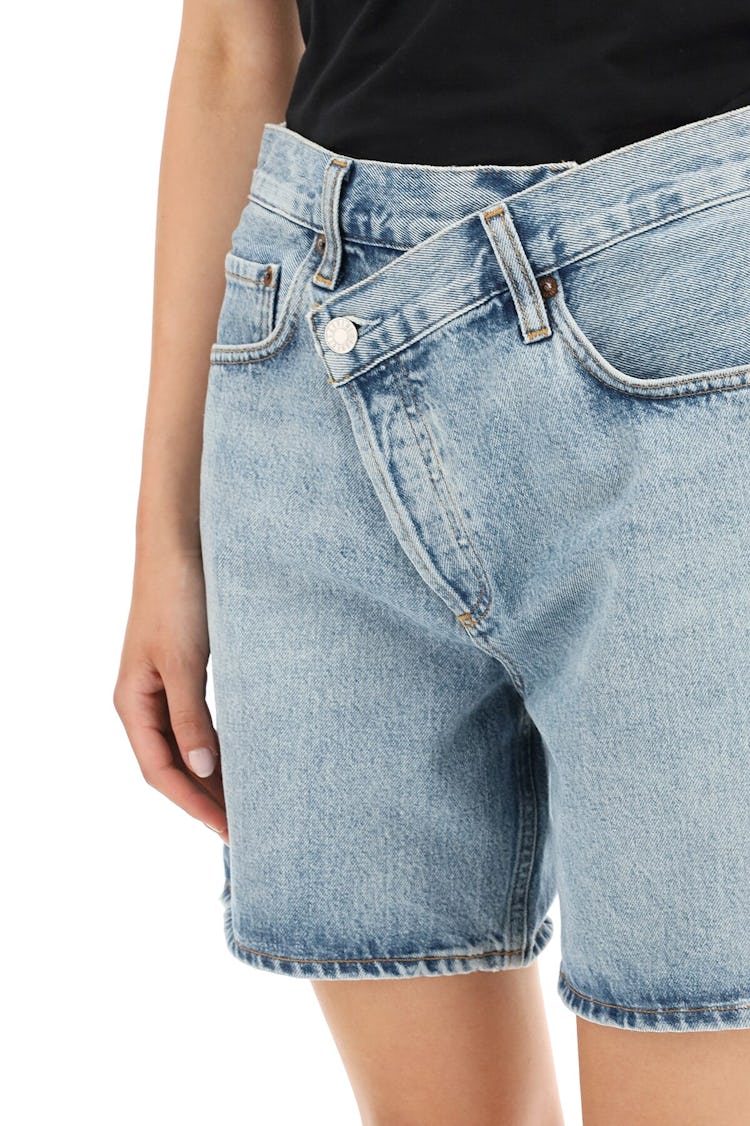 Agolde Criss Cross Denim Shorts: additional image