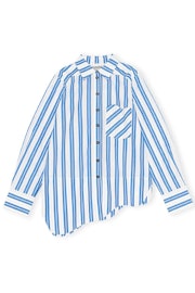 Stripe Cotton Button Down Top in Daphne: image 1