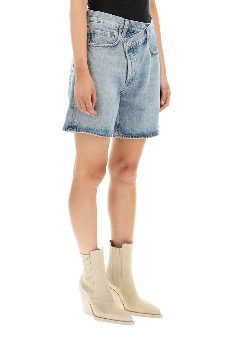 Agolde Criss Cross Denim Shorts: additional image