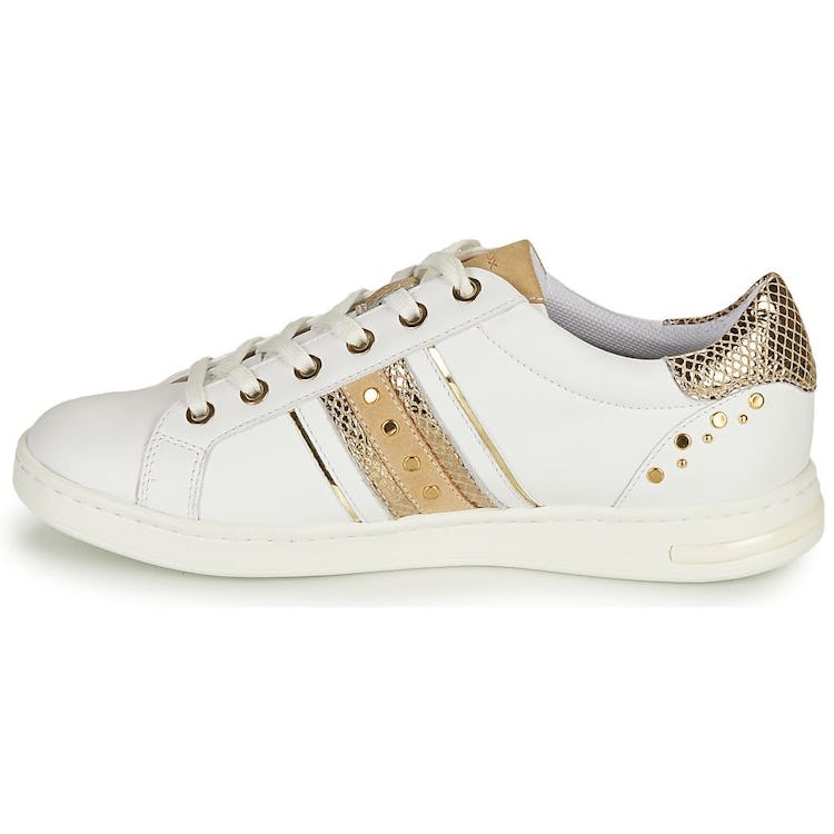 Geox Womens/Ladies Jaysen Leather Sneakers (White/Gold): additional image